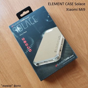 Чехол Element Case Solace для смартфона Xiaomi Mi9, противоударный бампер, корпус из поликарбоната, алюминиевые накладки, бампер состоит из трёх частей, скрученных четырьмя винтиками, в комплект входит отвёртка и 2 запасных винтика, резиновые прокладки на внутренней поверхности рамы для защиты корпуса смартфона со встроенными кнопками регулировки громкости и включения / выключения, фабричная упаковка, Киев