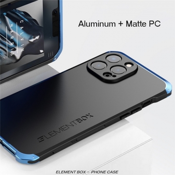 Чехол Element Case Solace (Element Box) для смартфона iPhone 13 Pro, противоударный бампер, корпус из поликарбоната, алюминиевые накладки, бампер состоит из трёх частей, скрученных четырьмя винтиками, в комплект входит отвёртка и 2 запасных винтика, резиновые прокладки на внутренней поверхности рамы для защиты корпуса смартфона, встроенные кнопки регулировки громкости, двойное отверстие для крепления ремешка, фабричная упаковка, Киев