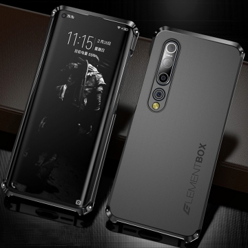 Чехол Element Case Solace (Element Box) для смартфона Xiaomi Mi10, противоударный бампер, корпус из поликарбоната, алюминиевые накладки, бампер состоит из трёх частей, скрученных четырьмя винтиками, в комплект входит отвёртка и 2 запасных винтика, резиновые прокладки на внутренней поверхности рамы для защиты корпуса смартфона, встроенные кнопки регулировки громкости, фабричная упаковка, Киев