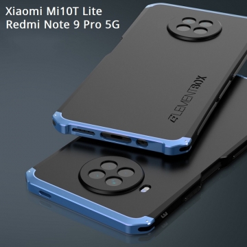 Чехол Element Case Solace Element Box для смартфона Xiaomi Mi10T Lite / Xiaomi Redmi Note 9 Pro 5G (China), противоударный бампер, корпус из поликарбоната, алюминиевые накладки, бампер состоит из трёх частей, скрученных четырьмя винтиками, в комплект входит отвёртка и 2 запасных винтика, резиновые прокладки на внутренней поверхности рамы для защиты корпуса смартфона со встроенными кнопками регулировки громкости и включения / выключения, фабричная упаковка, Киев