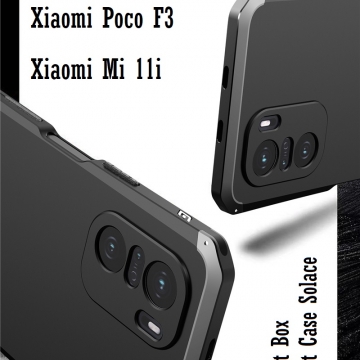Чехол Element Case Solace Element Box для смартфона Xiaomi Poco F3 / Xiaomi Redmi K40 / Xiaomi Redmi K40 Pro / Xiaomi Mi 11i, противоударный бампер, корпус из поликарбоната, алюминиевые накладки, бампер состоит из трёх частей, скрученных четырьмя винтиками, в комплект входит отвёртка и 2 запасных винтика, резиновые прокладки на внутренней поверхности рамы для защиты корпуса смартфона со встроенными кнопками регулировки громкости и включения / выключения, фабричная упаковка, Киев