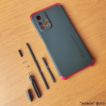 Чехол Element Case Solace Element Box для смартфона Xiaomi Poco M4 Pro 5G / Xiaomi Redmi Note 11S 5G / Xiaomi Redmi Note 11T 5G, противоударный бампер, корпус из поликарбоната, алюминиевые накладки, бампер состоит из трёх частей, скрученных четырьмя винтиками, в комплект входит отвёртка и 2 запасных винтика, резиновые прокладки на внутренней поверхности рамы для защиты корпуса смартфона со встроенными кнопками регулировки громкости и включения / выключения, фабричная упаковка, Киев