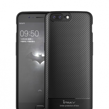 Чехол iPaky для смартфона OnePlus 5, противоударный бампер, карбон, силикон, термополиуретан, TPU, чёрный, синий, серый, Киев