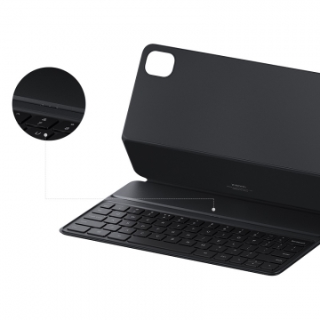 Чехол-клавиатура для планшета Xiaomi Pad 5 / Xiaomi Pad 5 Pro, Xiaomi Pad 5 keyboard Case, модель M2107K81RC, искусственная кожа, поликарбонат, чехол крепится к задней панели планшета при помощи магнита, клавиатура подключается к планшету при помощи коннектора погопин (Pogo Pin), 63 клавиши, ход клавиши 1,2 мм, чёрный, белый, зелёный, Киев
