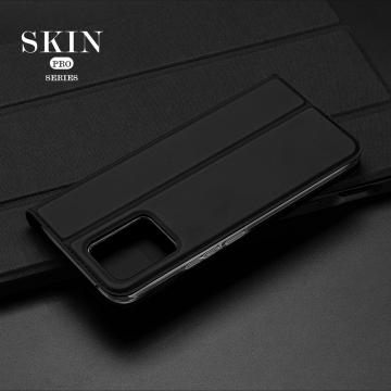 Чехол-книжка Dux Ducis (серия Skin Pro) для смартфона Oppo Realme 8 / Oppo Realme 8 Pro, горизонтальный флип, искусственная кожа, накладка из термополиуретана, встроенные магниты для фиксации чехла в закрытом и открытом состоянии, отделение для платёжных карт / визиток, возможность трансформации чехла в подставку для просмотра видео, чёрный, синий, золотой, розовый, Киев