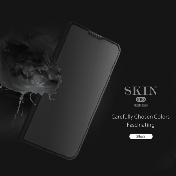 Чехол-книжка Dux Ducis (серия Skin Pro) для смартфона Oppo Realme 8i, горизонтальный флип, искусственная кожа, накладка из термополиуретана, встроенные магниты для фиксации чехла в закрытом и открытом состоянии, отделение для платёжных карт / визиток, возможность трансформации чехла в подставку для просмотра видео, чёрный, синий, золотой, розовый, Киев