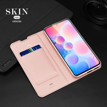 Чехол-книжка Dux Ducis (серия Skin Pro) для смартфона Xiaomi Poco F3 / Xiaomi Redmi K40 / Xiaomi Redmi K40 Pro / Xiaomi Mi 11i, горизонтальный флип, искусственная кожа, накладка из термополиуретана, встроенные магниты для фиксации чехла в закрытом и открытом состоянии, отделение для платёжных карт / визиток, возможность трансформации чехла в подставку для просмотра видео, чёрный, синий, золотой, розовый, Киев