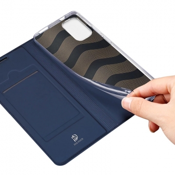 Чехол-книжка Dux Ducis для смартфона Xiaomi Redmi Note 10 / Xiaomi Redmi Note 10S, горизонтальный флип, искусственная кожа, накладка из термополиуретана, встроенные магниты для фиксации чехла в закрытом и открытом состоянии, отделение для платёжных карт / визиток, возможность трансформации чехла в подставку для просмотра видео, чёрный, синий, золотой, розовый, Киев