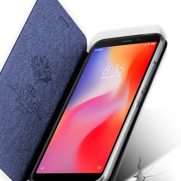 Чехол-книжка MOFI для смартфона Xiaomi Redmi 6A, противоударный чехол, горизонтальный флип, силиконовая накладка, флип из искусственной кожи, металлическая пластина внутри флипа, возможность трансформации чехла в подставку для просмотра видео, чёрный, синий, золотой, розовый, Киев