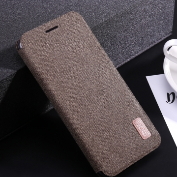 Чехол-книжка MOFI (Fabric Flip Case) для смартфона Xiaomi Mi6X / Xiaomi Mi A2, горизонтальный флип, силиконовая накладка, поверхность с тканевым покрытием, металлическая пластина внутри флипа, смарт-чехол (при закрытии чехла экран выключается), логотип «MOFI», возможность трансформации чехла в подставку для просмотра видео, чёрный, серый, коричневый, Киев