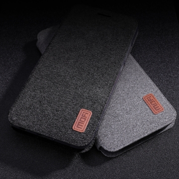 Чехол-книжка MOFI (Fabric Flip Case) для смартфона Xiaomi RedMi S2, горизонтальный флип, силиконовая накладка, поверхность с тканевым покрытием, металлическая пластина внутри флипа, логотип «MOFI», возможность трансформации чехла в подставку для просмотра видео, чёрный, серый, коричневый, Киев