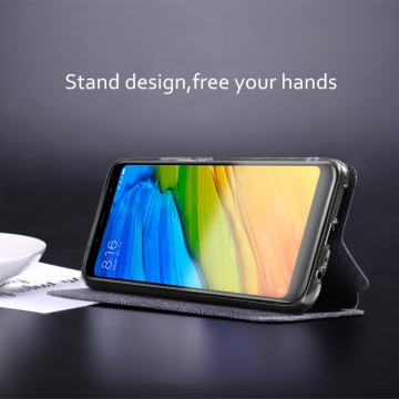 Чехол-книжка MOFI (Fabric Flip Case) для смартфона Xiaomi RedMi S2, горизонтальный флип, силиконовая накладка, поверхность с тканевым покрытием, металлическая пластина внутри флипа, логотип «MOFI», возможность трансформации чехла в подставку для просмотра видео, чёрный, серый, коричневый, Киев