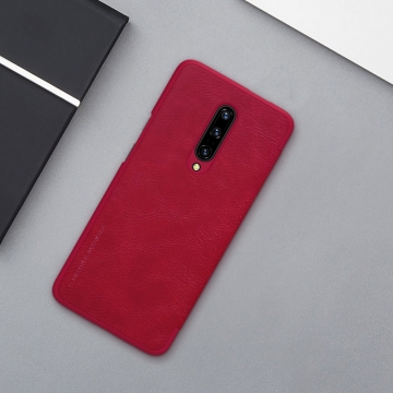 Чехол-книжка Nillkin (серия Qin) для смартфона OnePlus 7 Pro, смарт-чехол, чехол-книжка, противоударный чехол, горизонтальный флип, пластик, искусственная кожа, PU, чёрный, коричневый, красный, Киев