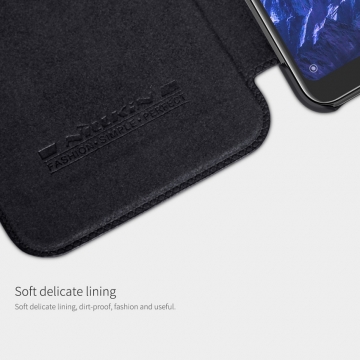 Чехол-книжка Nillkin (серия Qin) для смартфона Xiaomi Redmi 6 Pro / Xiaomi Mi A2 Lite, смарт-чехол, чехол-книжка, противоударный чехол, горизонтальный флип, пластик, искусственная кожа, PU, чёрный, коричневый, красный, Киев