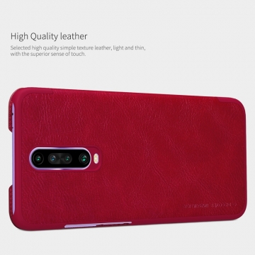 Чехол-книжка Nillkin (серия Qin) для смартфона Xiaomi Redmi K30 / Redmi K30 5G, смарт-чехол, чехол-книжка, противоударный чехол, горизонтальный флип, пластик, искусственная кожа, PU, чёрный, коричневый, красный, Киев