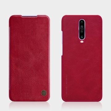 Чехол-книжка Nillkin (серия Qin) для смартфона Xiaomi Redmi K30 / Redmi K30 5G, смарт-чехол, чехол-книжка, противоударный чехол, горизонтальный флип, пластик, искусственная кожа, PU, чёрный, коричневый, красный, Киев