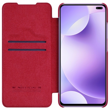 Чехол-книжка Nillkin (серия Qin) для смартфона Xiaomi Redmi K30 / Redmi K30 5G, смарт-чехол, чехол-книжка, противоударный чехол, горизонтальный флип, пластик, искусственная кожа, PU, чёрный, коричневый, красный, Киев