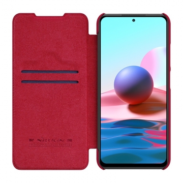 Чехол-книжка Nillkin (серия Qin) для смартфона Xiaomi Redmi Note 10 5G / Xiaomi Poco M3 Pro, смарт-чехол, чехол-книжка, противоударный чехол, горизонтальный флип, пластик, искусственная кожа, PU, чёрный, коричневый, красный, Киев