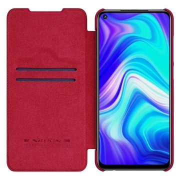 Чехол-книжка Nillkin (серия Qin) для смартфона Xiaomi Redmi Note 9 / Xiaomi Redmi 10X 4G, смарт-чехол, чехол-книжка, противоударный чехол, горизонтальный флип, пластик, искусственная кожа, PU, чёрный, коричневый, красный, Киев