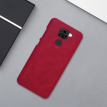 Чехол-книжка Nillkin (серия Qin) для смартфона Xiaomi Redmi Note 9 / Xiaomi Redmi 10X 4G, смарт-чехол, чехол-книжка, противоударный чехол, горизонтальный флип, пластик, искусственная кожа, PU, чёрный, коричневый, красный, Киев