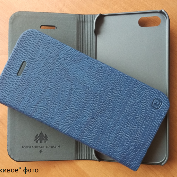 Чехол-книжка Torras (Forest Series) для iPhone 5S, горизонтальный флип, искусственная кожа, синий, чёрный, Киев