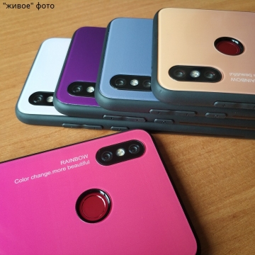 Чехол-накладка Amzboon для смартфона Xiaomi Mi6X / Xiaomi Mi A2, защитный чехол, противоударный чехол, термополиуретан, поликарбонат, закалённое стекло, градиентная окраска (цвета плавно переходят из одного в другой), монохромная окраска, накладки на кнопки регулировки громкости и включения / выключения, двойное отверстие для крепления ремешка, чёрный, красный, голубой, розовый, чёрный + фиолетовый, голубой + фиолетовый, красный + фиолетовый, розовый + фиолетовый, жёлтый + зелёный, Киев