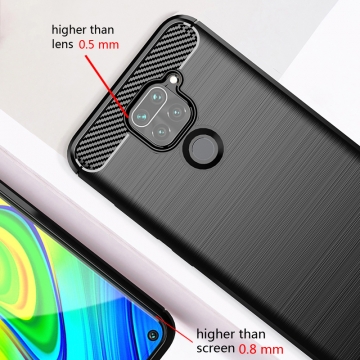 Чехол-накладка Carbon Fiber для смартфона Xiaomi Redmi Note 9 / Xiaomi Redmi 10X 4G, iPaky, противоударный бампер, силикон, термополиуретан, TPU, чёрный, синий, серый, красный, Киев