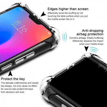 Чехол-накладка iMak (Airbag Version) + плёнка для смартфона Xiaomi Redmi 6 Pro / Xiaomi Mi A2 Lite, противоударный бампер, силиконовый чехол, прозрачный термополиуретан, чёрный гладкий термополиуретан, чёрный шероховатый термополиуретан, TPU, логотип «iMak», накладки на кнопки регулировки громкости и включения / выключения, дополнительная защита углов смартфона «воздушными подушками», защитная плёнка повышенной прочности, Киев