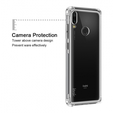 Чехол-накладка iMak (Airbag Version) + плёнка для смартфона Xiaomi RedMi 7, противоударный бампер, силиконовый чехол, прозрачный термополиуретан, чёрный гладкий термополиуретан, чёрный шероховатый термополиуретан, TPU, логотип «iMak», накладки на кнопки регулировки громкости и включения / выключения, дополнительная защита углов смартфона «воздушными подушками», защитная плёнка повышенной прочности, Киев