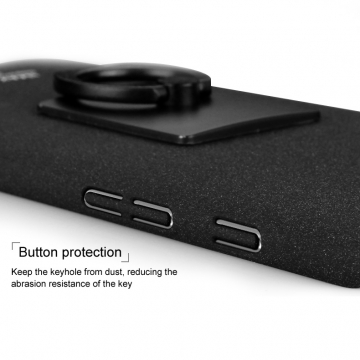 Чехол-накладка iMak (серия Cowboy Shell) + плёнка для смартфона Xiaomi RedMi 5 Plus, бампер, шероховатый пластик, гладкий пластик, поликарбонат, защитная плёнка, съёмное кольцо для пальца, крючок для крепления в автомобиле, чёрный, синий, Киев