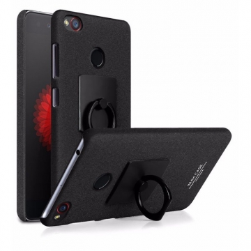 Чехол-накладка iMak (серия Cowboy Shell) + плёнка для смартфона ZTE Nubia Z11 Mini S, бампер, шероховатый пластик, поликарбонат, защитная плёнка, съёмное кольцо для пальца, крючок для крепления в автомобиле, чёрный, синий, Киев