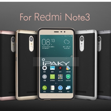 Чехол-накладка iPaky для Xiaomi RedMi Note 3 / RedMi Note 3 Pro, резина, пластик, чёрный, тёмно-серый, серебристый, золотистый, розовое золото, Киев