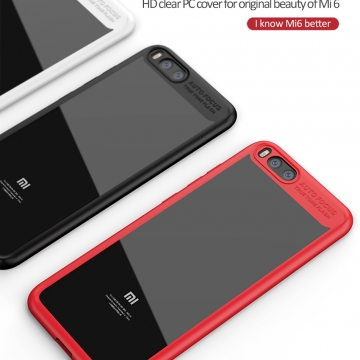 Чехол-накладка iPaky (серия Letou) для смартфона Xiaomi Mi6, рама из термополиуретана, TPU, акриловая задняя панель, прозрачный пластик, сочетание жёсткости с гибкостью, накладки на кнопки регулировки громкости и включения / выключения, чёрный, синий, красный, Киев