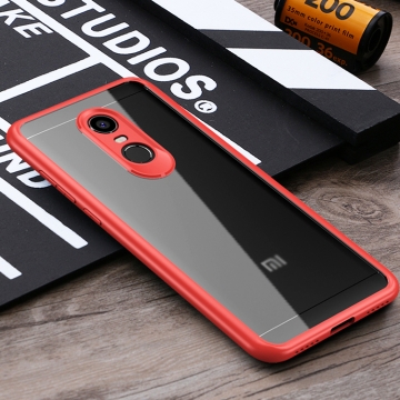 Чехол-накладка iPaky (серия Letou) для смартфона Xiaomi RedMi 5 Plus, рама из термополиуретана, TPU, акриловая задняя панель, прозрачный пластик, сочетание жёсткости с гибкостью, накладки на кнопки регулировки громкости и включения / выключения, чёрный, синий, красный, Киев