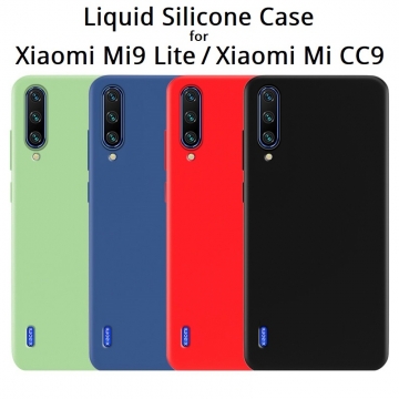 Чехол-накладка Liquid Silicone для смартфона Xiaomi Mi9 Lite / Xiaomi Mi CC9, противоударный бампер, термополиуретан с мягкой подкладкой, эластичность в сочетании с устойчивостью к растяжению, устойчивость к царапинам, накладки на кнопки регулировки громкости и включения / выключения, двойное отверстие для крепления ремешка, чёрный, синий, серый, сиреневый, красный, зелёный, жёлтый, персиковый, Киев