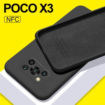 Чехол-накладка Liquid Silicone для смартфона Xiaomi Poco X3, противоударный бампер, термополиуретан с мягкой подкладкой, эластичность в сочетании с устойчивостью к растяжению, устойчивость к царапинам, накладки на кнопки регулировки громкости и включения / выключения, двойное отверстие для крепления ремешка, чёрный, синий, серый, сиреневый, красный, зелёный, жёлтый, персиковый, розовый, Киев