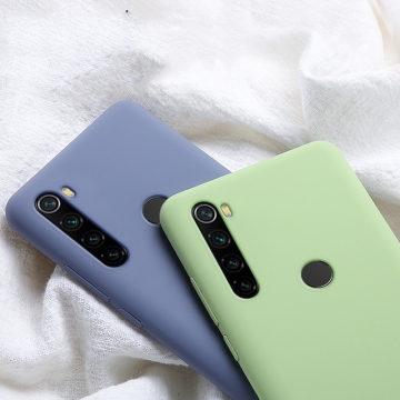 Чехол-накладка Liquid Silicone для смартфона Xiaomi Redmi Note 8T, противоударный бампер, термополиуретан с мягкой подкладкой, эластичность в сочетании с устойчивостью к растяжению, устойчивость к царапинам, накладки на кнопки регулировки громкости и включения / выключения, двойное отверстие для крепления ремешка, чёрный, синий, серый, сиреневый, красный, зелёный, жёлтый, персиковый, Киев