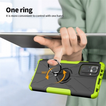 Чехол-накладка Mecha с кольцом для смартфона Xiaomi Redmi Note 10 Pro / Xiaomi Redmi Note 10 Pro Max, противоударный бампер, поликарбонат + термополиуретан, кольцо для пальца, которое также можно использовать как подставку при просмотре видео, угол поворота кольца 360 градусов, угол наклона кольца 180 градусов, в кольцо встроен металлический сердечник, который крепится к автомобильным магнитным держателям, Киев