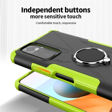 Чехол-накладка Mecha с кольцом для смартфона Xiaomi Redmi Note 10 Pro / Xiaomi Redmi Note 10 Pro Max, противоударный бампер, поликарбонат + термополиуретан, кольцо для пальца, которое также можно использовать как подставку при просмотре видео, угол поворота кольца 360 градусов, угол наклона кольца 180 градусов, в кольцо встроен металлический сердечник, который крепится к автомобильным магнитным держателям, Киев