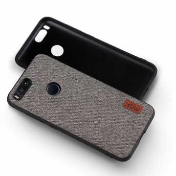 Чехол-накладка MOFI (Fabric) для смартфона Xiaomi Mi5X / Xiaomi Mi A1, термополиуретан, TPU, поликарбонат с тканевым покрытием, в заднюю стенку встроена металлическая пластина, не влияющая на качество приёма сигнала, которая крепится к автомобильным магнитным держателям без дополнительных приспособлений, логотип MOFI, чёрный, серый, коричневый, Киев