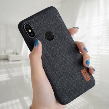 Чехол-накладка MOFI (Fabric) для смартфона Xiaomi RedMi S2, термополиуретан, TPU, поликарбонат с тканевым покрытием, в заднюю стенку встроена металлическая пластина, не влияющая на качество приёма сигнала, которая крепится к автомобильным магнитным держателям без дополнительных приспособлений, логотип MOFI, чёрный, серый, коричневый, Киев