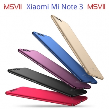 Чехол-накладка MSVII для смартфона Xiaomi Mi Note 3, противоударный тонкий бампер, шероховатый пластик, гладкий пластик, чёрный, синий, красный, золотой, фиолетовый, Киев
