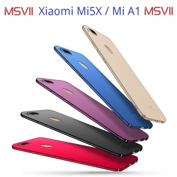 Чехол-накладка MSVII для смартфона Xiaomi Mi5X / Xiaomi Mi A1, противоударный тонкий бампер, шероховатый пластик, гладкий пластик, чёрный, синий, красный, золотой, фиолетовый, Киев