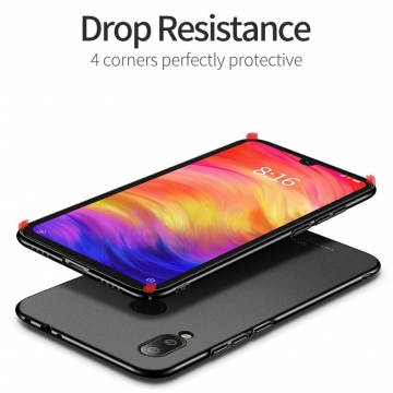 Чехол-накладка MSVII для смартфона Xiaomi Redmi Note 7 / Redmi Note 7 Pro, противоударный тонкий бампер, шероховатый пластик, гладкий пластик, чёрный, синий, Киев