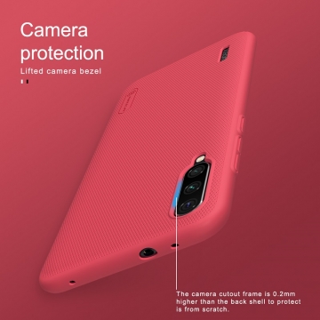 Чехол-накладка Nillkin Frosted Shield для смартфона Xiaomi Mi A3 / Xiaomi Mi CC9e, противоударный бампер, рифлёный пластик, чёрный, белый, золотой, красный, сине-зелёный (Peacock Blue), подставка для просмотра видео, Киев