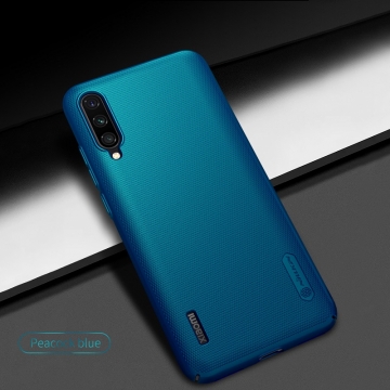 Чехол-накладка Nillkin Frosted Shield для смартфона Xiaomi Mi A3 / Xiaomi Mi CC9e, противоударный бампер, рифлёный пластик, чёрный, белый, золотой, красный, сине-зелёный (Peacock Blue), подставка для просмотра видео, Киев