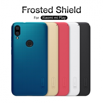 Чехол-накладка Nillkin Super Frosted Shield для смартфона Xiaomi Mi Play, противоударный бампер, рифлёный пластик, чёрный, белый, золотой, красный, сапфирово-синий (Sapphire Blue), сине-зелёный (Peacock Blue), подставка для просмотра видео, Киев