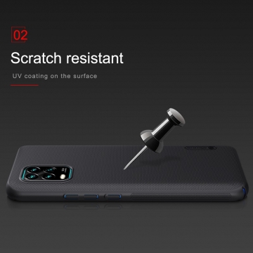 Чехол-накладка Nillkin Super Frosted Shield для смартфона Xiaomi Mi10 Youth Edition 5G / Xiaomi Mi10 Lite 5G, противоударный бампер, рифлёный пластик, чёрный, белый, золотой, красный, сапфирово-синий (Sapphire Blue), сине-зелёный (Peacock Blue), подставка для просмотра видео, Киев