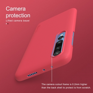Чехол-накладка Nillkin Super Frosted Shield для смартфона Xiaomi Mi10 / Xiaomi Mi10 Pro, противоударный бампер, рифлёный пластик, чёрный, белый, золотой, красный, сапфирово-синий (Sapphire Blue), сине-зелёный (Peacock Blue), подставка для просмотра видео, Киев