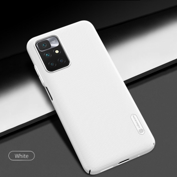 Чехол-накладка Nillkin Super Frosted Shield для смартфона Xiaomi Redmi 10 / Xiaomi Redmi 10 Prime, противоударный бампер, рифлёный пластик, накладки на кнопки регулировки громкости, чёрный, белый, золотой, красный, сапфирово-синий (Sapphire Blue), сине-зелёный (Peacock Blue), подставка для просмотра видео, Киев